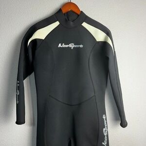 NeoSport Wetsuit Scuba Diving Snorkeling Full Body Suit Black White Size 10‎